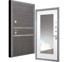 Входная дверь Неаполь - ФЛЗ-120-М Зеркало Белый матовый